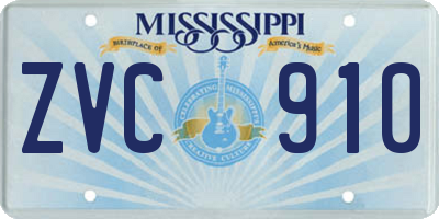MS license plate ZVC910