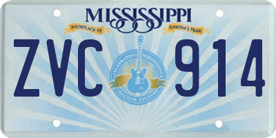 MS license plate ZVC914