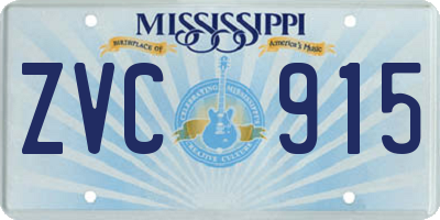 MS license plate ZVC915