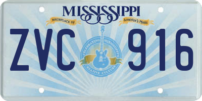 MS license plate ZVC916