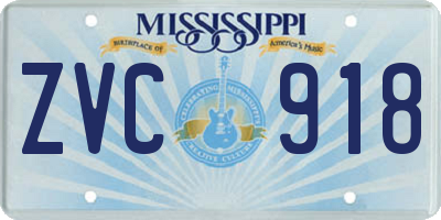 MS license plate ZVC918