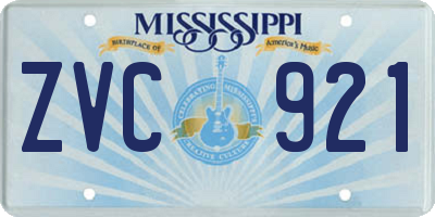MS license plate ZVC921