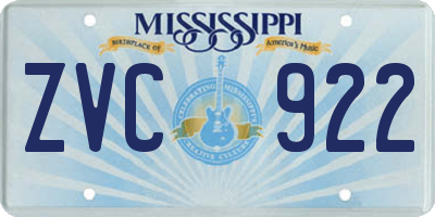 MS license plate ZVC922