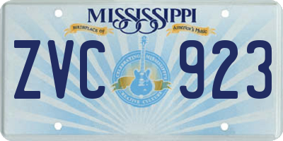 MS license plate ZVC923