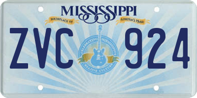 MS license plate ZVC924