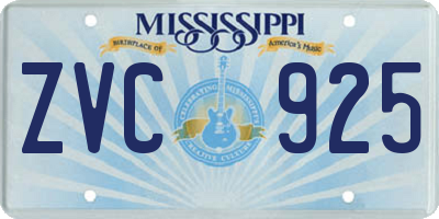 MS license plate ZVC925