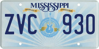 MS license plate ZVC930