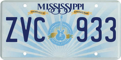 MS license plate ZVC933