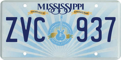 MS license plate ZVC937