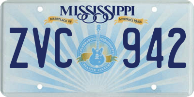 MS license plate ZVC942