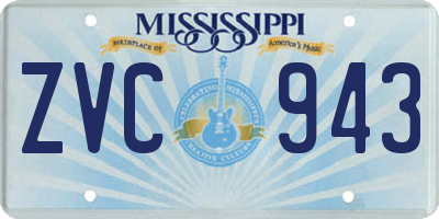 MS license plate ZVC943