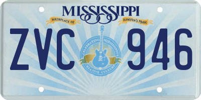 MS license plate ZVC946