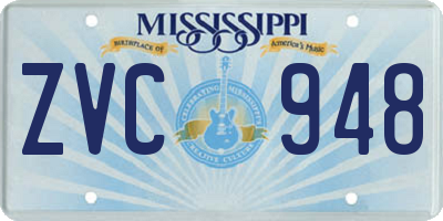 MS license plate ZVC948