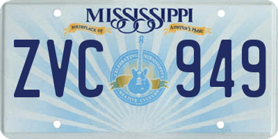 MS license plate ZVC949