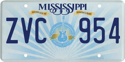 MS license plate ZVC954