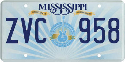 MS license plate ZVC958