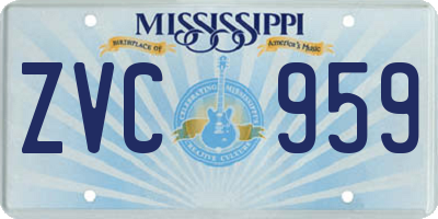 MS license plate ZVC959