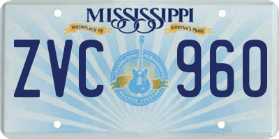 MS license plate ZVC960