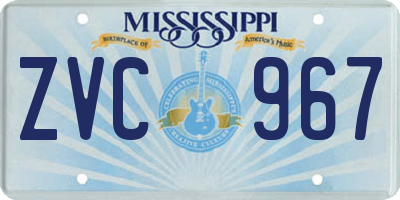 MS license plate ZVC967