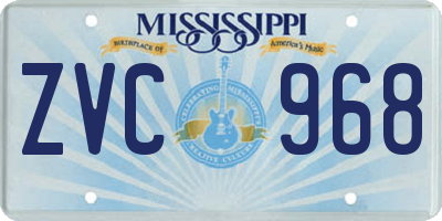 MS license plate ZVC968