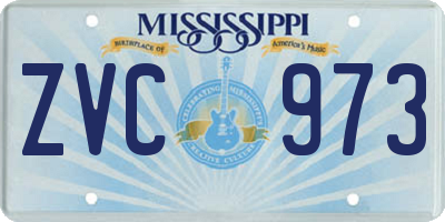 MS license plate ZVC973