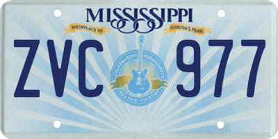 MS license plate ZVC977