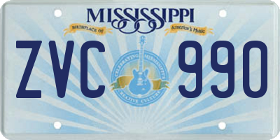 MS license plate ZVC990