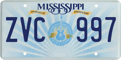 MS license plate ZVC997