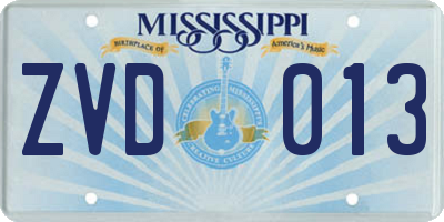 MS license plate ZVD013