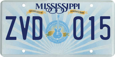 MS license plate ZVD015