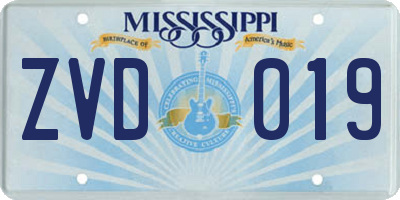 MS license plate ZVD019