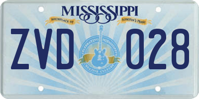 MS license plate ZVD028