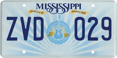 MS license plate ZVD029