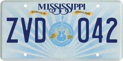 MS license plate ZVD042