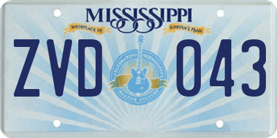 MS license plate ZVD043