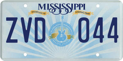 MS license plate ZVD044
