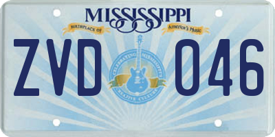 MS license plate ZVD046