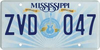MS license plate ZVD047