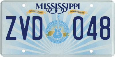 MS license plate ZVD048