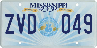 MS license plate ZVD049
