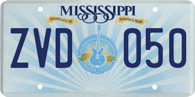 MS license plate ZVD050