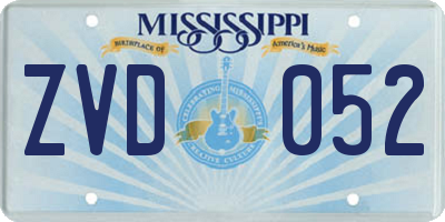 MS license plate ZVD052