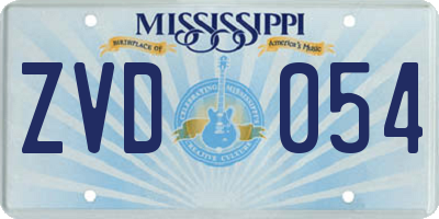 MS license plate ZVD054