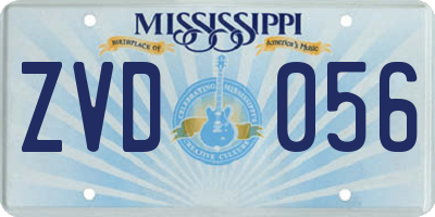 MS license plate ZVD056