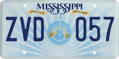 MS license plate ZVD057