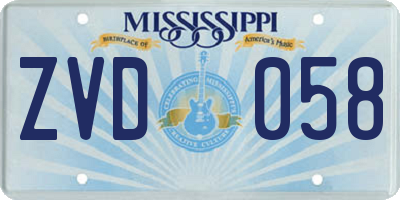 MS license plate ZVD058