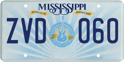 MS license plate ZVD060