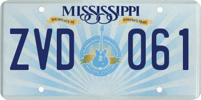MS license plate ZVD061