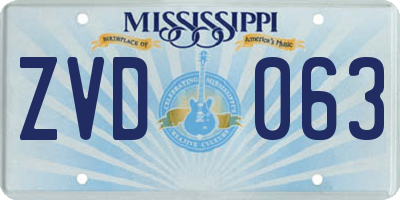 MS license plate ZVD063