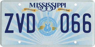 MS license plate ZVD066